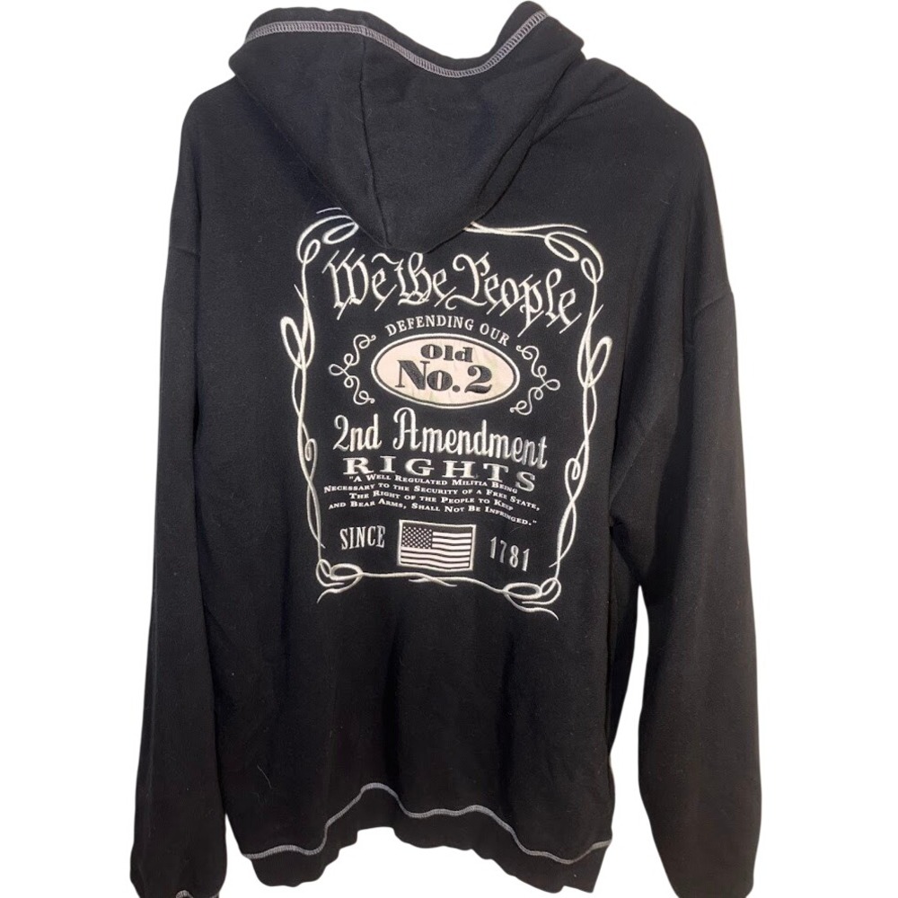 Buck Wear Mens XL Black We The People 2nd Amendment Rights Graphic Hoodie U0624